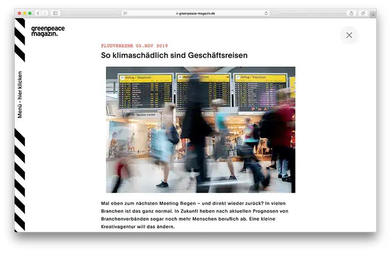 Greenpeace Magazin Artikel Geschaeftsreisen Vorschaubild Green
