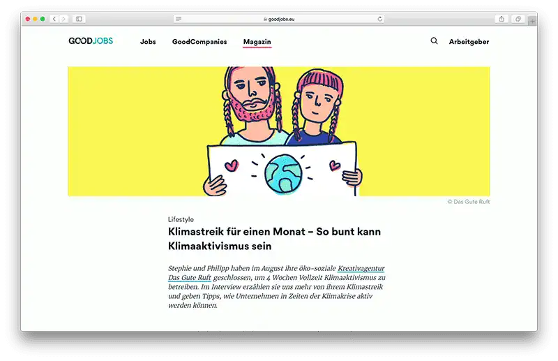 Klimastreik Good Jobs Screenshot Kleiin